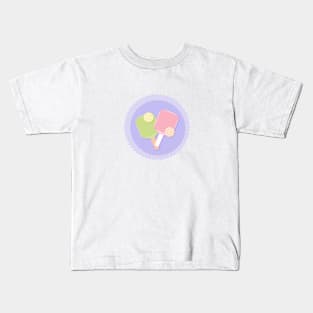 Pickle Ball Paddles in Pastels Kids T-Shirt
